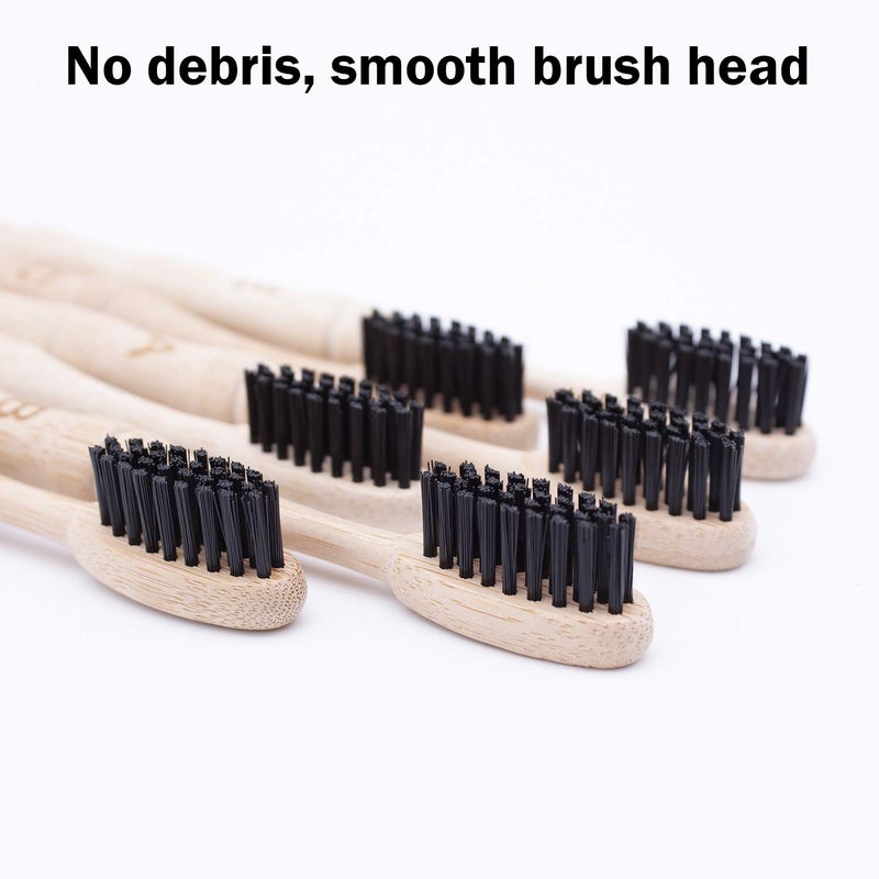 Virgin Forest Bamboo Toothbrush, Vegan Natural ECO Friendly Wood Toothbrushes, Biodegradable Organic Charcoal Tooth Brush, Pack of 6 - Image 5